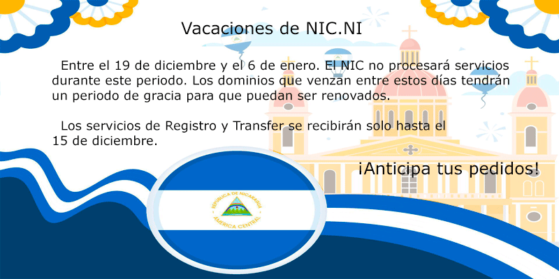 Vacaciones de NIC.NI